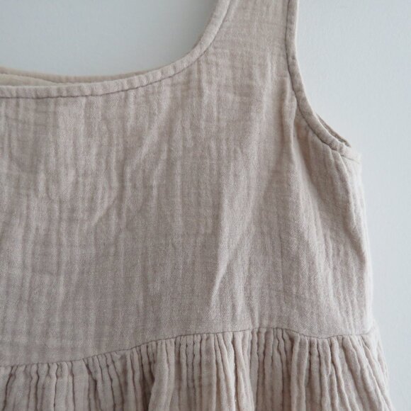URBAN OUTFITTERS Gauzy 100% Cotton Tiered Tank Dress in Cream Coastal Boho XS - Picture 13 of 15